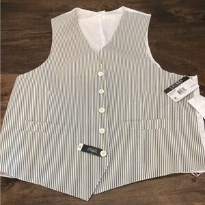 Lauren Ralph Lauren White & Blue Stripe Vest